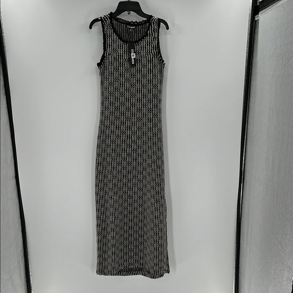 Steve Madden Women's Nyssa Knit Tank Dress - Black/White - Small - NWT